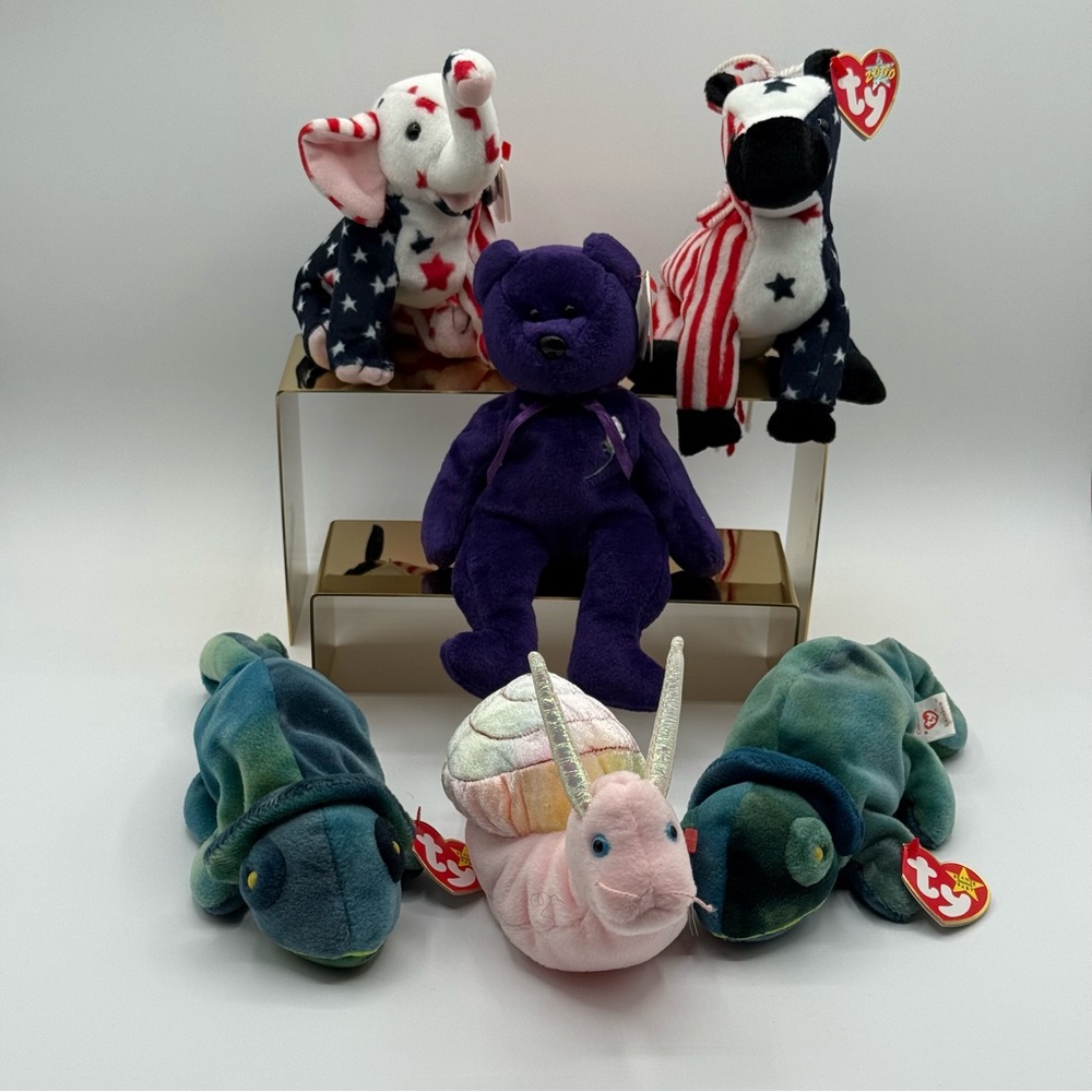 Ty Red and Blue Stuffed Animals Collection
